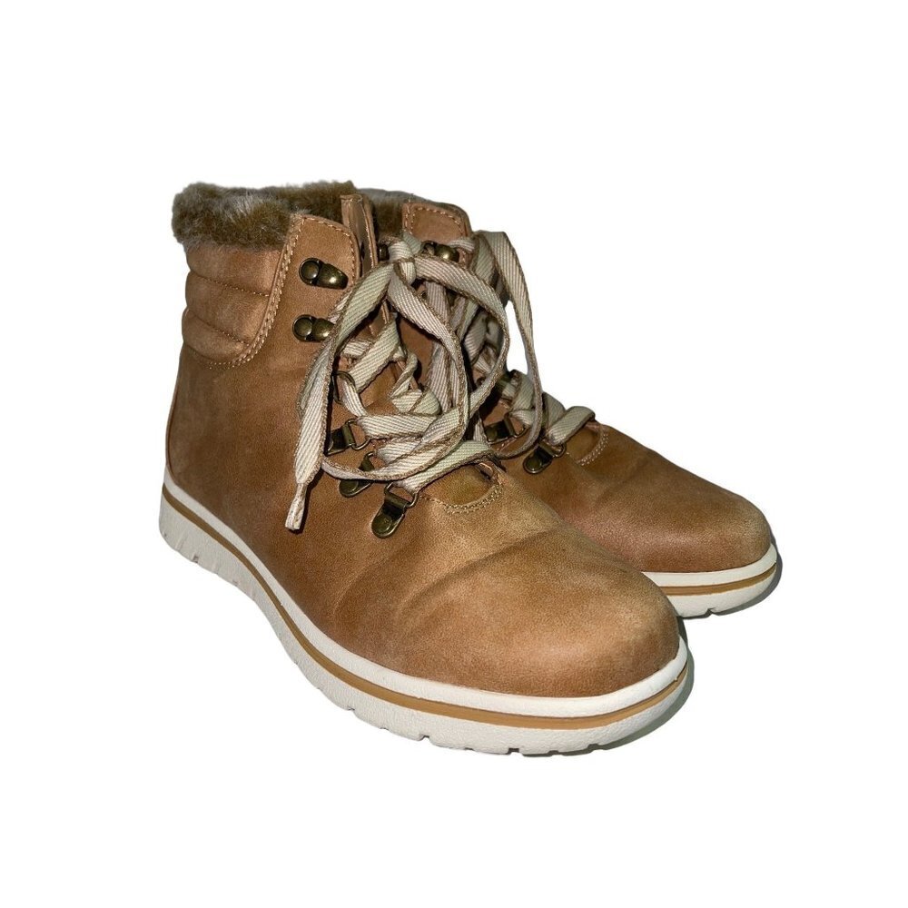 Cliffs by White Mountain Hallett Wheat Ankle Boot Faux Fur Women's Size 8
